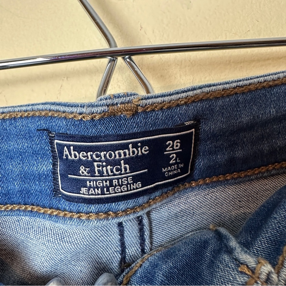 Abercrombie & Fitch Distressed High Rise Jean Leggings Womens Size 26 / 2 Long - Picture 11 of 16